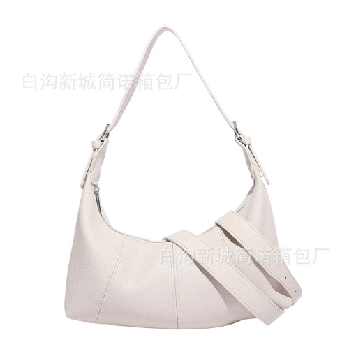 Niche high-quality soft leather Instagram-inspired underarm bag for women, 2025 new fashion large capacity single-shoulder bag, simple crossbody bag