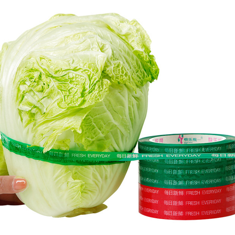 Cinta de embalaje de tamaño pequeño delgado y estrecho caja entera cinta de encuadernación de frutas y verduras al por mayor supermercado cinta de encuadernación de color fresco