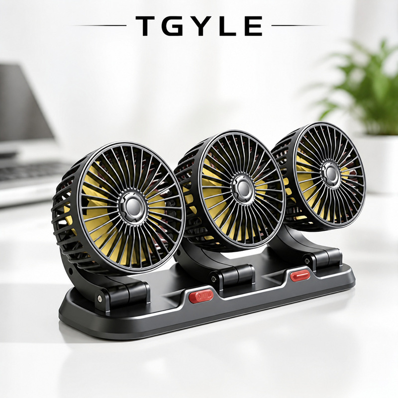 Car three-head fan big wind rotating refrigeration electric fan parking sign 12v24v General car truck fan Car three-head fan big wind rotating refrigeration electric fan parking sign 12v24v General car truck fan