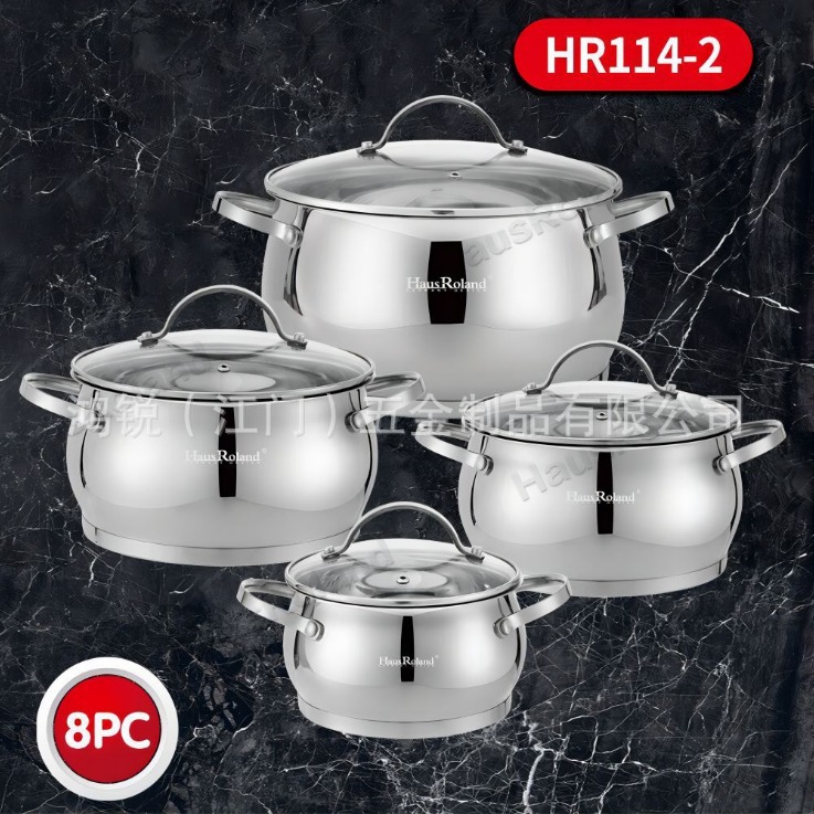 Hongrui (Jiangmen) Hardware Products Co., Ltd. El juego de ollas de 4 piezas de acero inoxidable 201 está disponible en stock