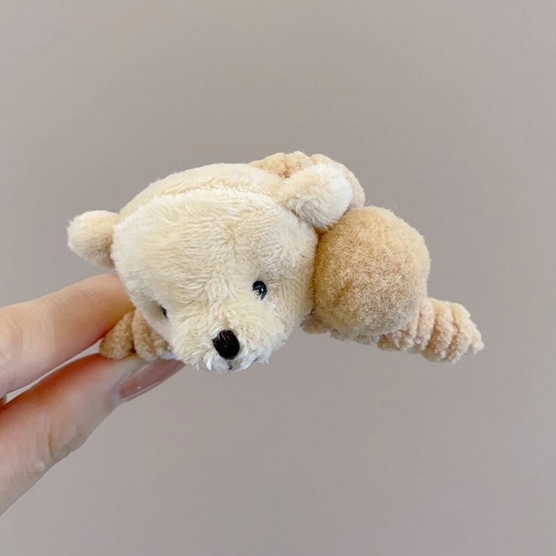 Clipper de cabello de peluche de color café de alto rendimiento de mujeres otoño invierno peludo de gran tamaño detrás del brazo de caparazón tiburón clipper de cabello adornamiento