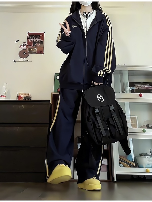 胖mm大码秋季时尚宽松显瘦运动服套装女韩版休闲跑步两件套300斤|undefined