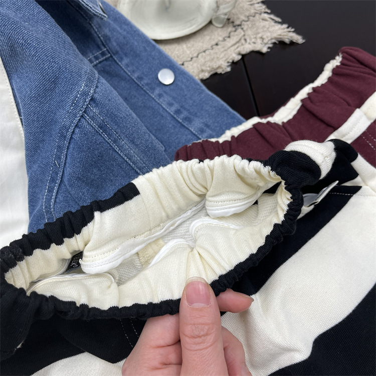 Chlapecké dětské korejské pruhované oblečení 2024, nové jarní oblečení, hygienické kalhoty, dětské stylové volnočasové kalhoty_voghion.com