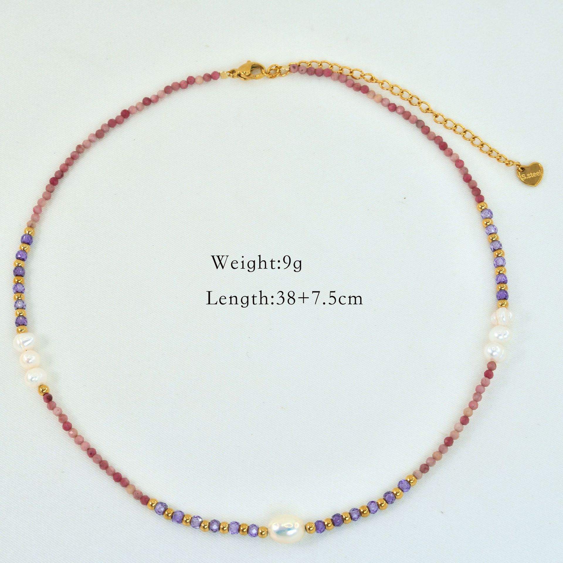 1 Piece Quantity Simple Style Moon Natural Stone Titanium Steel 14K Gold Plated Necklace In Bulk