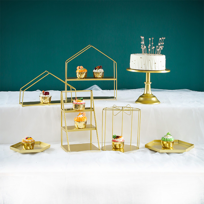 Decoración de postre europea estante de exhibición de decoración de boda props estante de pastel de té de la tarde estante de refrigerio de té estante de descanso de té image 8