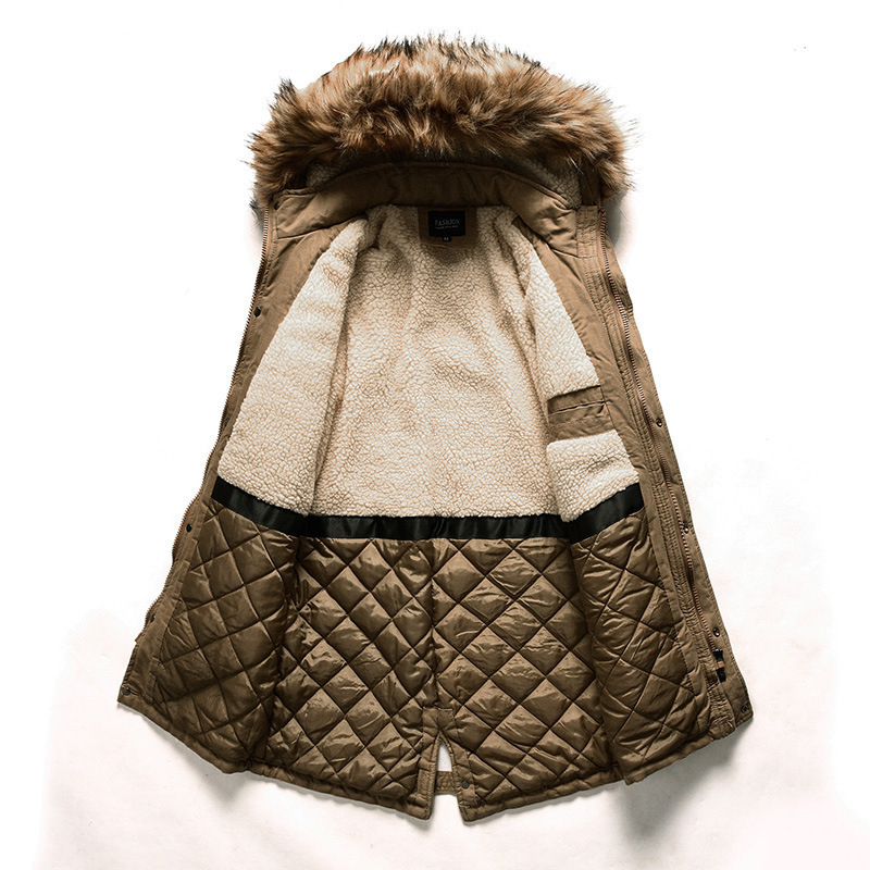 Fabricantes transfronterizos fabricantes transfronterizos otoño nuevo abrigo de estilo masculino coreano delgado medio largo engrosado incluso un cabello image 6