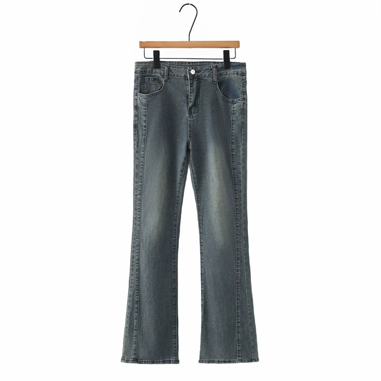 2024 Весна Новые Большие размеры плюс размер модные женские Брюки Толстая сестра тонкие стройнящие эластичные расклешенные брюки с завышенной талией 3758