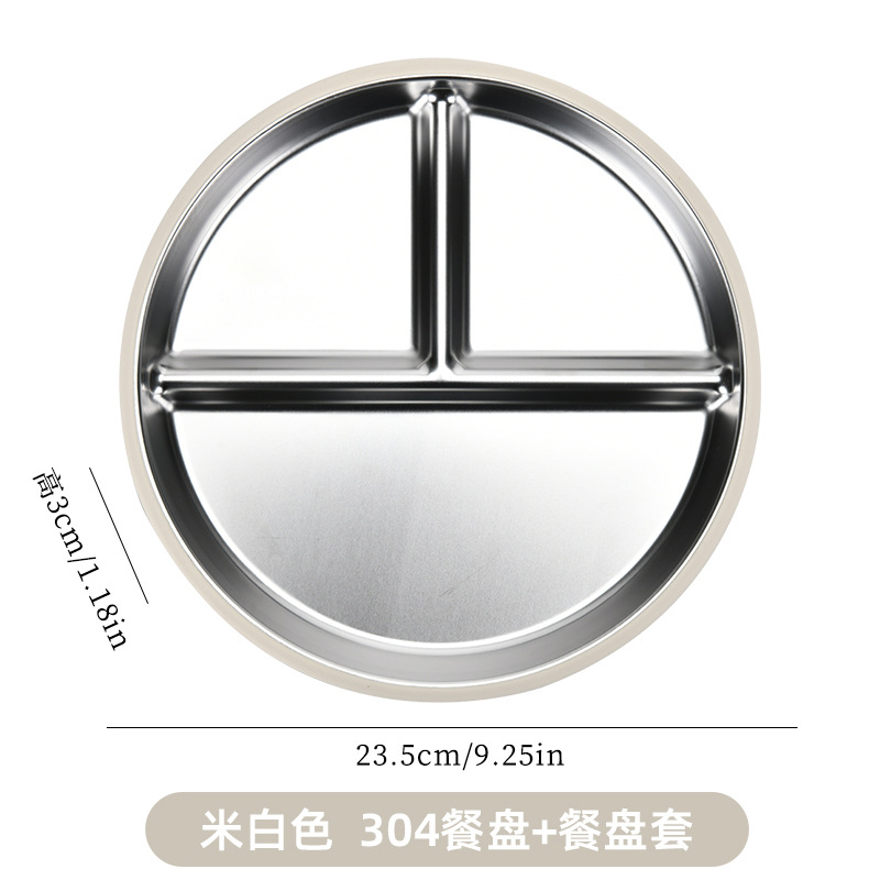 Platos de acero inoxidable con ventosa, silicona antideslizante, aislamiento térmico, niños