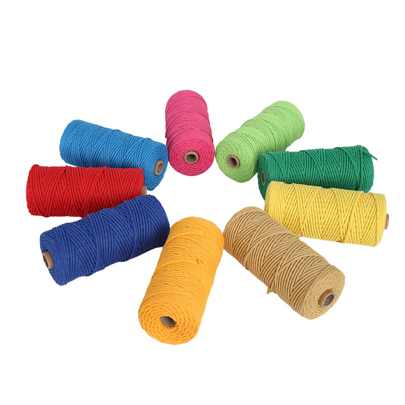 批发彩色棉绳手工diy编织捆绑装饰挂毯材料绳吊牌绳 捆扎棉绳棉线