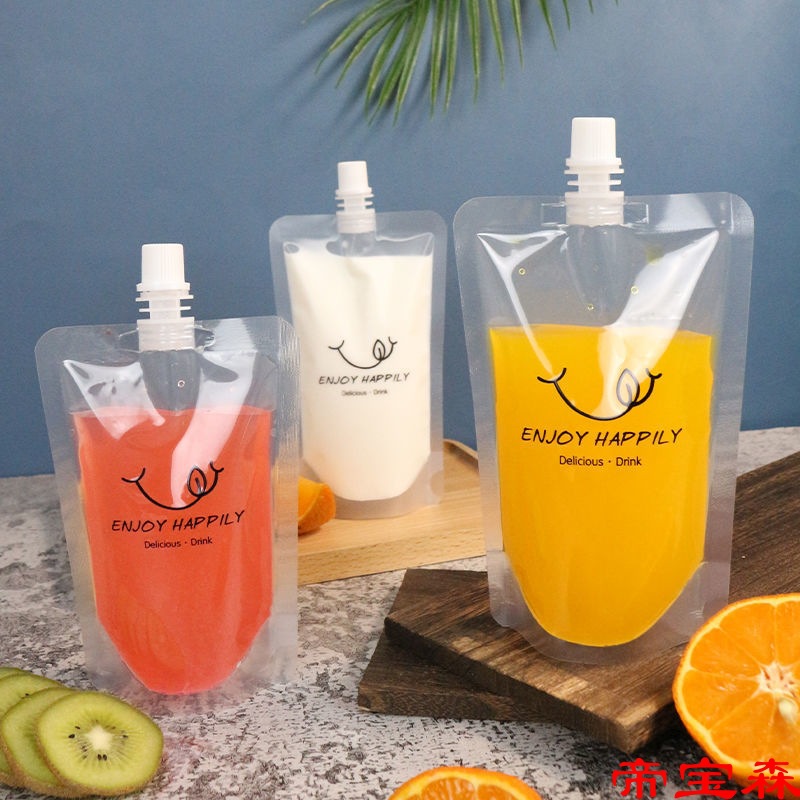 disposable Take-out food Suction nozzle transparent Independent Beverage bags fruit juice traditional Chinese medicine liquid Packaging bag Soybean Milk Bag