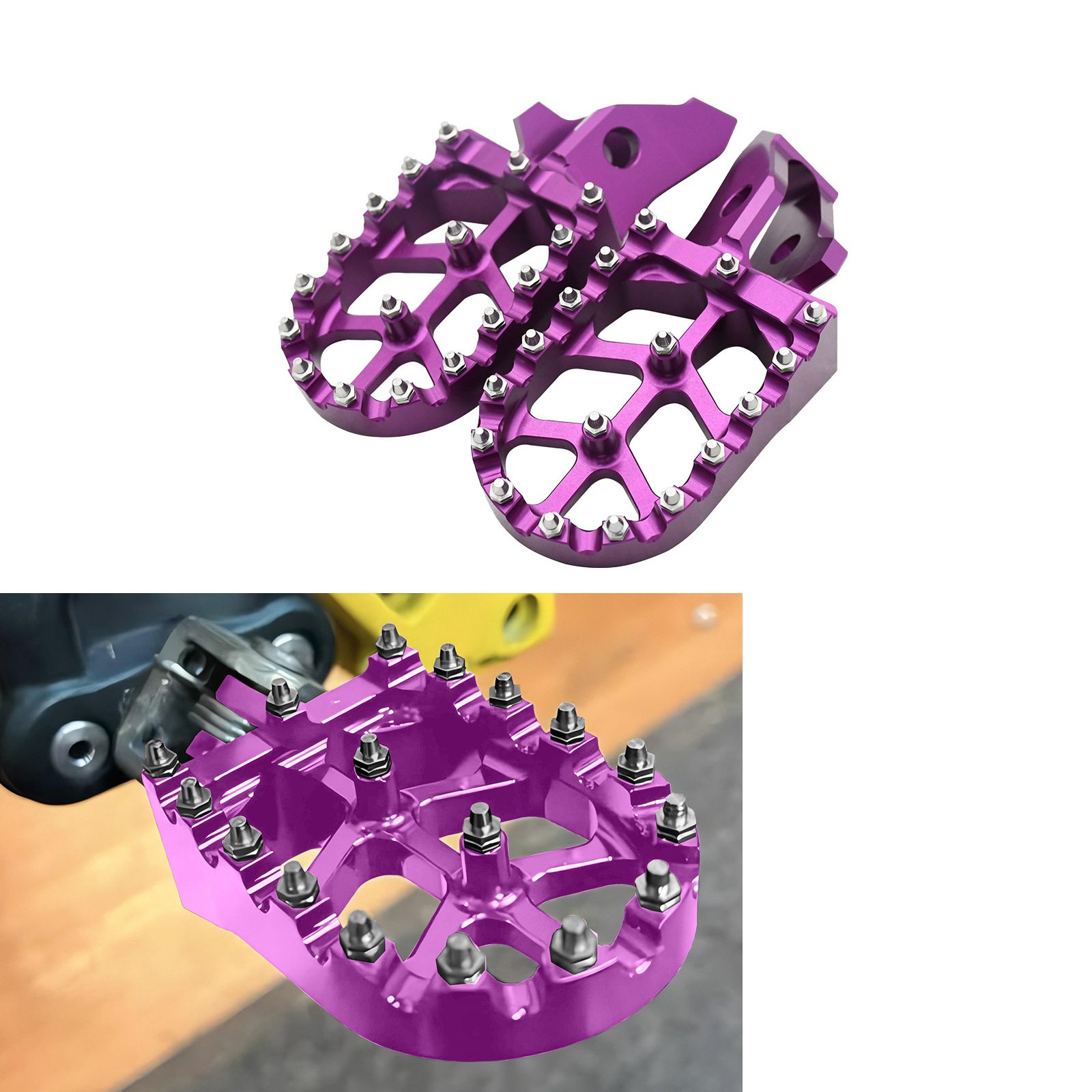 Special modified anti-slip footrests for QiuLongJiFeng electric off-road vehicles, made of aluminum alloy and enlarged for better stability