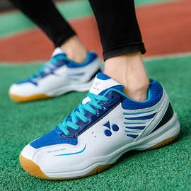 厂家批发新款羽毛球鞋女男款网面透气耐磨训练运动鞋跨境羽毛球鞋