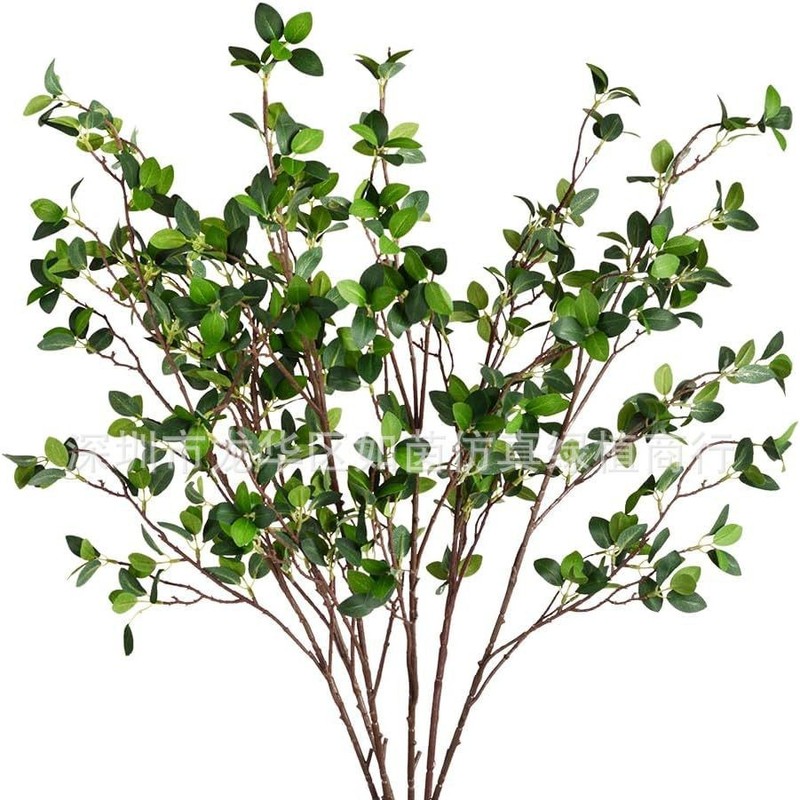 Simulated Plant Branches, Simulated Green Plants, Decorative Money Leaves, Fake Flowers, Banyan Leaves, Milanese Simulated Flower Scene Layout