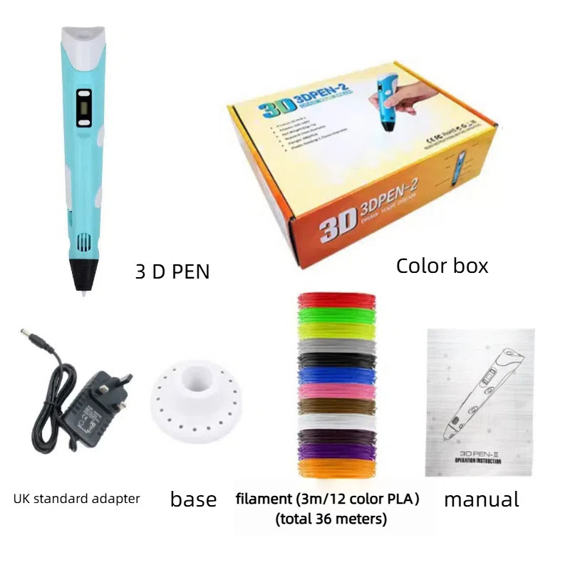 Suministro directo de fábrica 3D impresión pluma temperatura ambiente tridimensional graffiti pintura pluma inteligente regalo educativo juguete papelería 3dpen