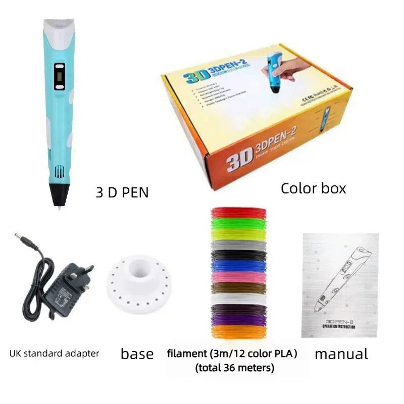 3D-ручка Shanda для печати DIY, USB-питание, наборы разноцветной нити (подарок)