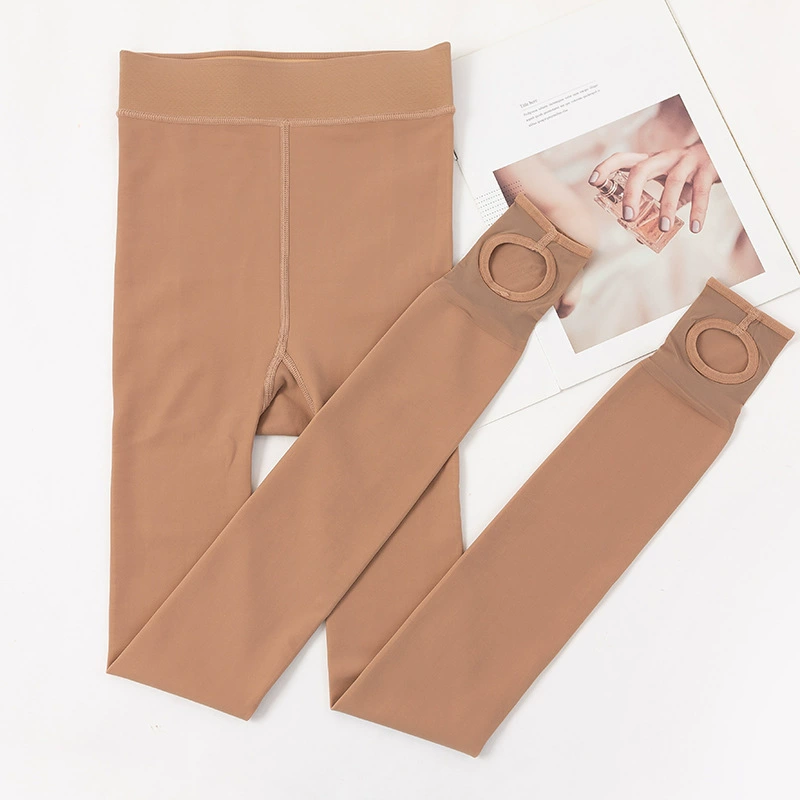 Plus-size women's glossy pantyhose, autumn/winter, light-skin tones, fits 80–200 catties