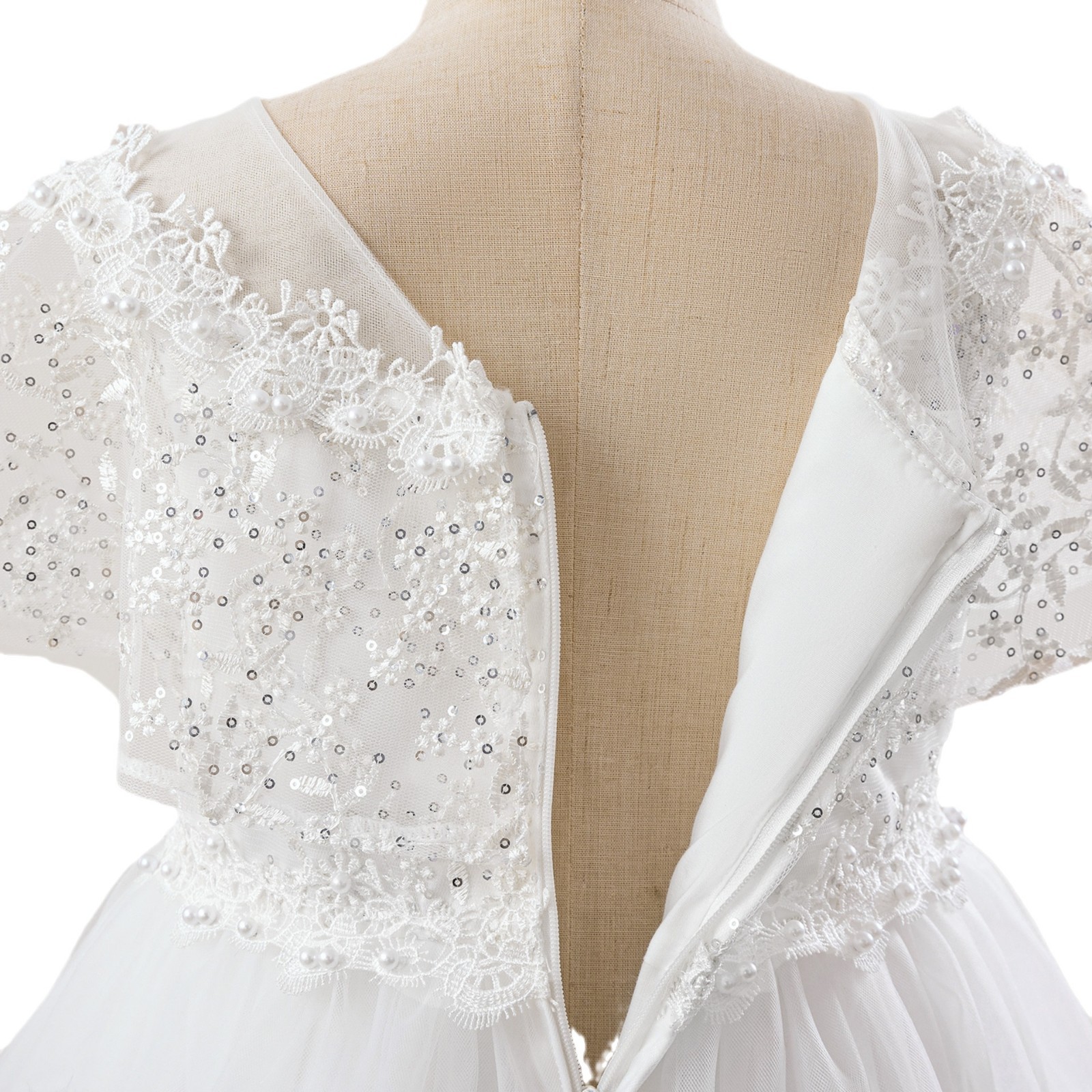 Europa y los Estados Unidos nuevos vestidos blancos vestidos de noche para niños vestidos de cumpleaños pantalones de tela de banda princesa vestidos de boda vestidos
