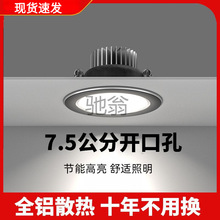 aez筒灯LED天花灯嵌入式洞灯三色变光孔灯客厅家用式过道猫眼灯射