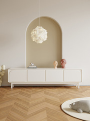 法式實木侘寂風電視櫃小戶型客廳地櫃現代簡約日式北歐電視機櫃