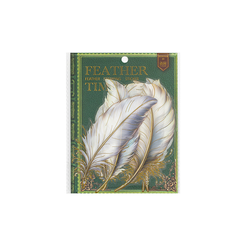 El lenguaje ocio pet estampado pegatinas bolsas de plumas de la serie de plumas creativas pegatinas decorativas