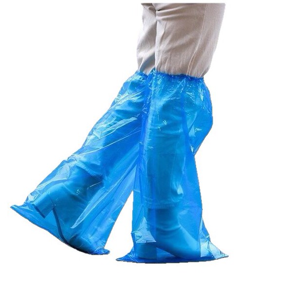 Extended disposable plastic shoe covers medium-high long-tube…