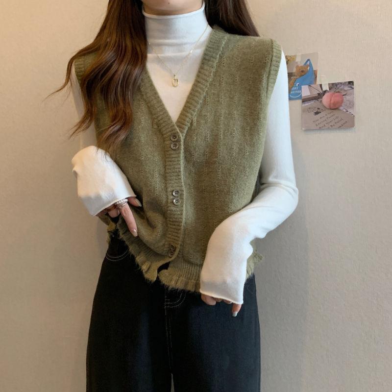 针织马甲女款2025新款外穿早春短款边开衫毛衣背心叠穿坎肩女|undefined