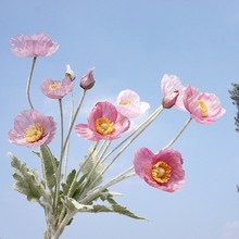 4头虞美人冰岛罂粟花 仿真花假花花卉 婚庆家居室内摆件装饰花