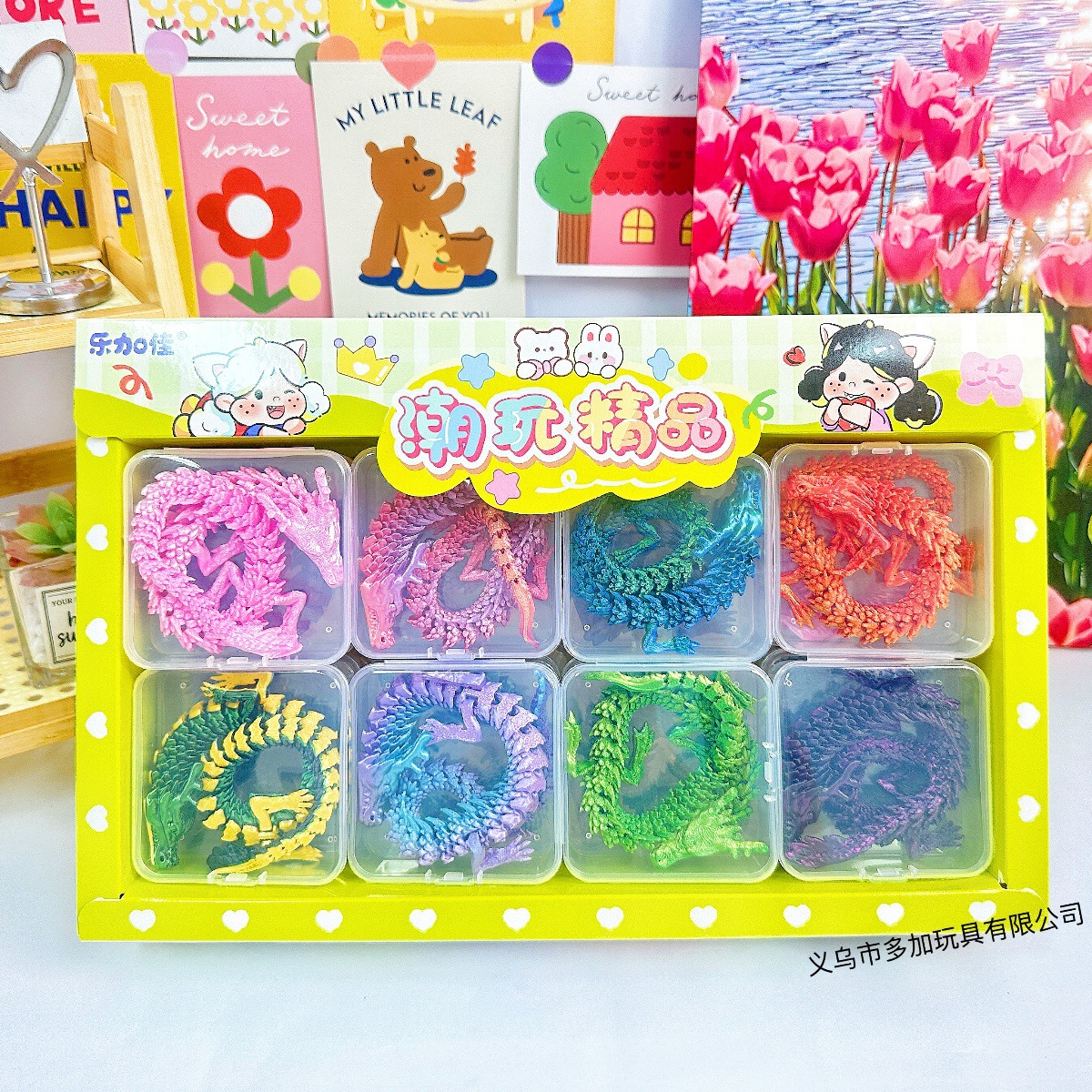 B30 cm 3d impreso dragón con caja de almacenamiento simulación modelo de articulación decoración comercio exterior venta caliente niños puestos de juego de moda