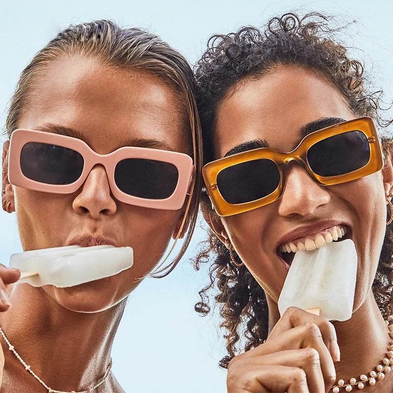 跨境嘻哈太陽鏡戶外防紫外線小框時尚複古墨鏡素顏自拍糖果色眼鏡