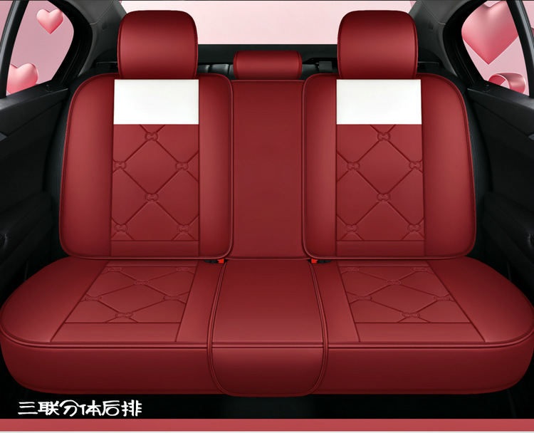 25 New Four-Season Universal Cartoon Cool Bear Full Surround Full Leather Wear-Resistant Universal Five-Seater Car Cushion Seat Cover