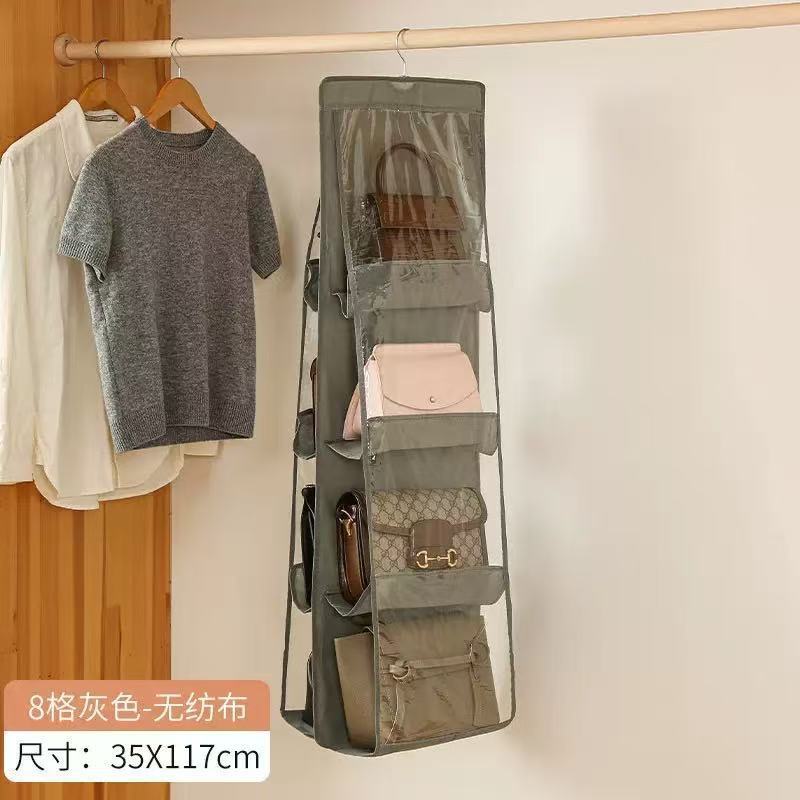 バッグ収納アーティファクト、寝室のワードローブ、バッグ収納吊り下げバッグの層状配置、寮のドアの後ろの防塵バッグラック収納|undefined