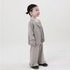 girl lace knitting suit 2022 Autumn and winter new pattern Korean Edition children Western style Long sleeve Cardigan baby Wide leg pants