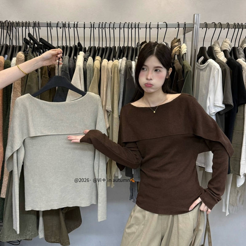 Only One VI+ Autumn Women's French Elegant Style Versatile Slimming Fake Two-Piece Round Neck Long Sleeve Knit Sweater Trendy 99121 Only One VI+ Autumn Women's French Elegant Style Versatile Slimming Fake Two-Piece Round Neck Long Sleeve Knit Sweater Trendy 99121