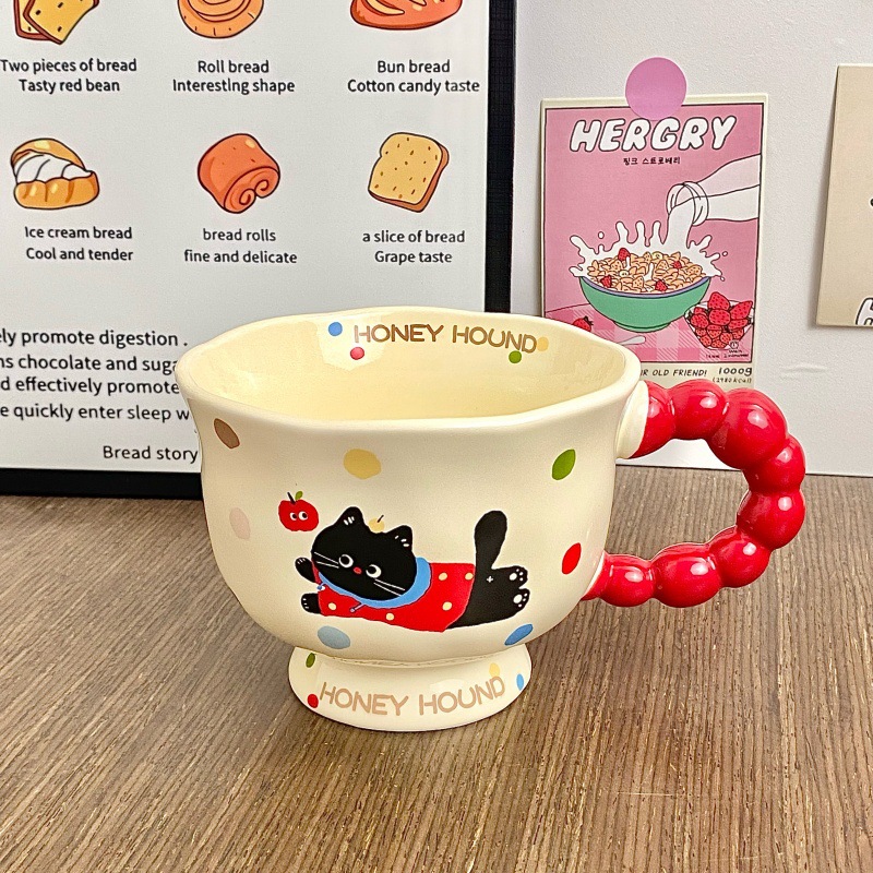Cute perro de cerámica taza de agua de pareja de chicas taza de oficina taza de café regalo de cumpleaños taza de cerámica