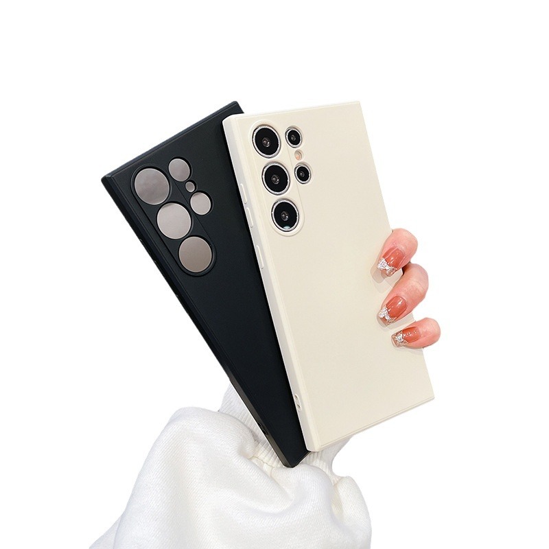 Coque souple de couleur unie pour téléphone Samsung S23, bord droit, Ultra liquide, S24_voghion.com