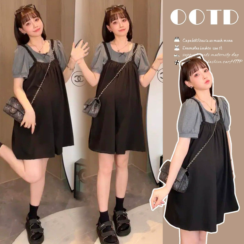 Набор шорт для беременных летом новый 2024 интернет-красный новый набор ремня