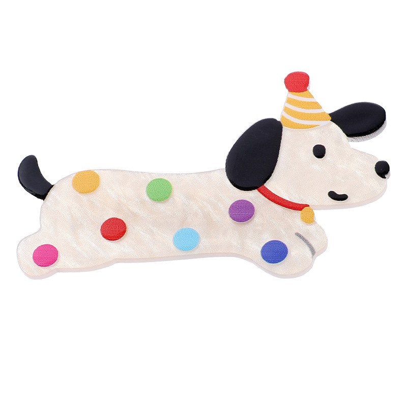 Clipper de cabello de perro manchado fresco dulce lindo animal caricatura gato no daña el cabello lateral fijado cabello de mujer