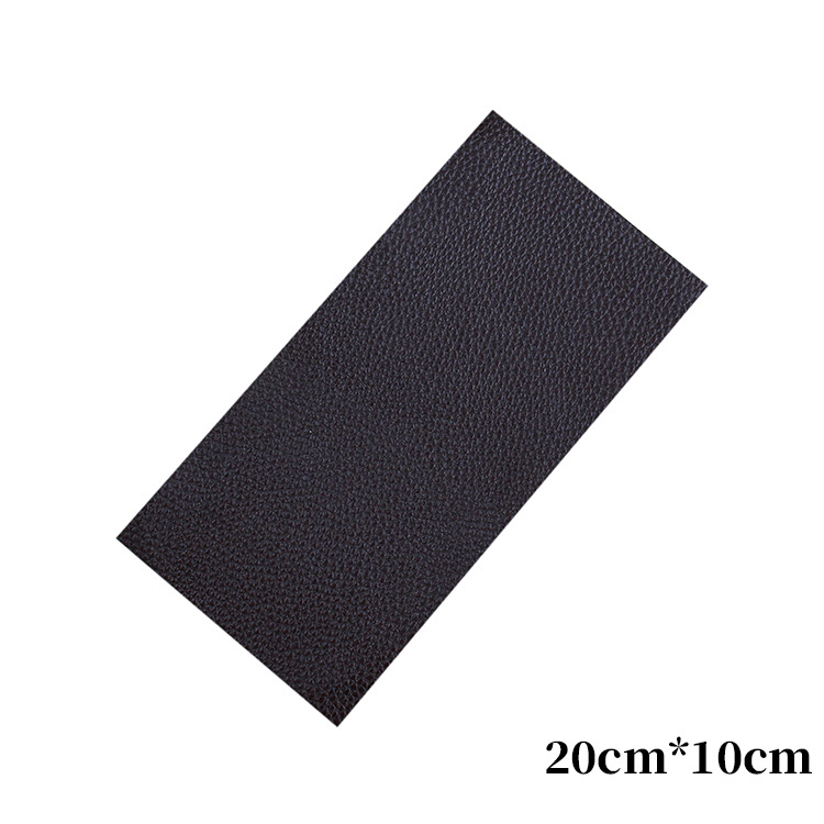 Los fabricantes suministran el subsidio de reparación de cuero de color autoadhesivo completo PU Litchi grano Road pegatinas sofá cojín agujero parche pegatinas