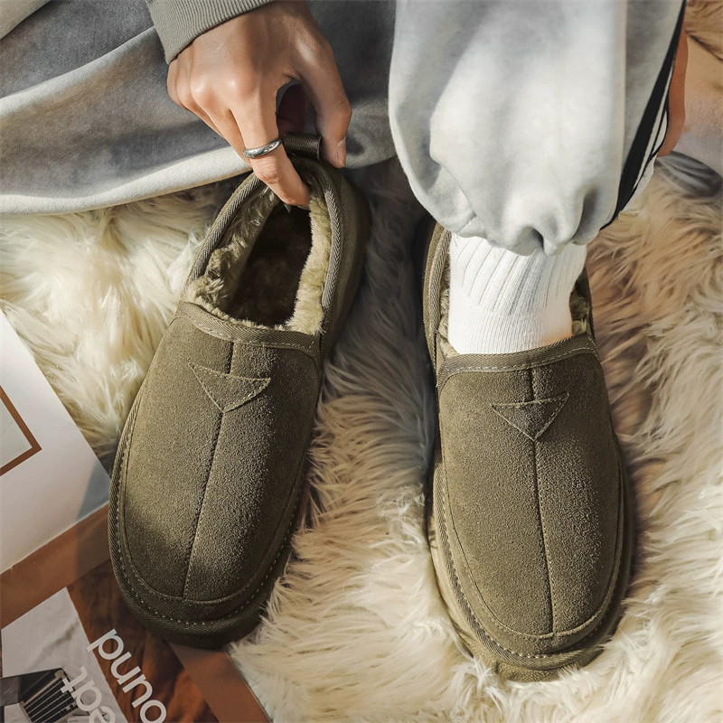 Зимние меховые сапоги с низким верхом снега