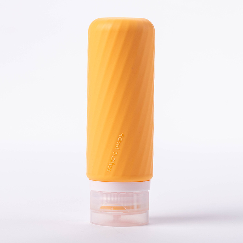 Viaje de silicona botella de 60ml 90ml gran capacidad conjunto de presión a prueba de fugas botella de almacenamiento de cosméticos nueva