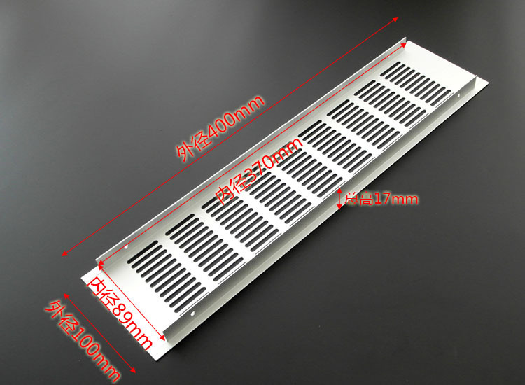 Fábrica al por mayor de aleación de aluminio red de ventilación rectangular armario ventilación de ventilación de ventilación de ventilación multipropósito