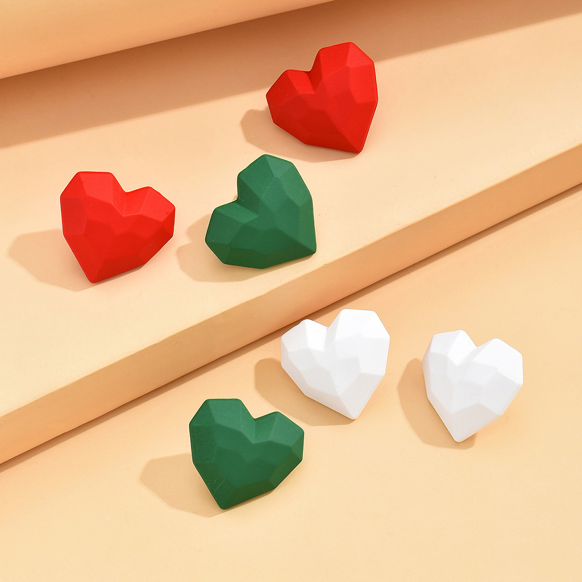 1 Pair Ig Style Heart Shape Plating Arylic Ear Studs display picture 10