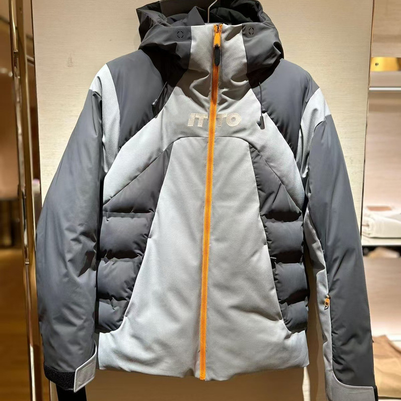 Foreign Trade Orders 2025 Winter New Style Hooded down Jacket High-End Warm Coat Floral Ski Jacket for Men and Women