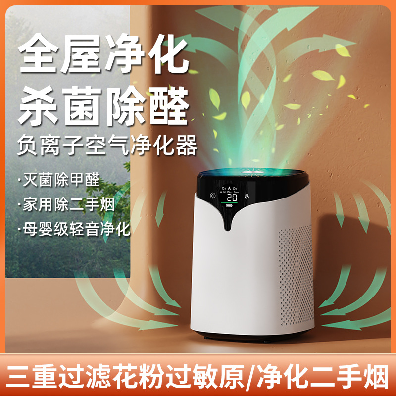New Air Purifier, Formaldehyde Removal, Odor Removal and Disinfection Machine, Bedroom Second-Hand Smoke Removal, Sterilization and Negative Ion Purifier