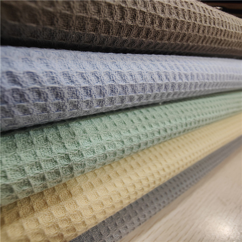 Spot supply cotton woven waffle fabric 240g texture pattern small square concave convex lattice pillow fabric