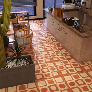 Guangdong Ceramic Tiles Fresh Large Flower Tiles 600x600 All-ceramic Retro Courtyard B&b Tiles Shop Balcony Non-slip Tiles