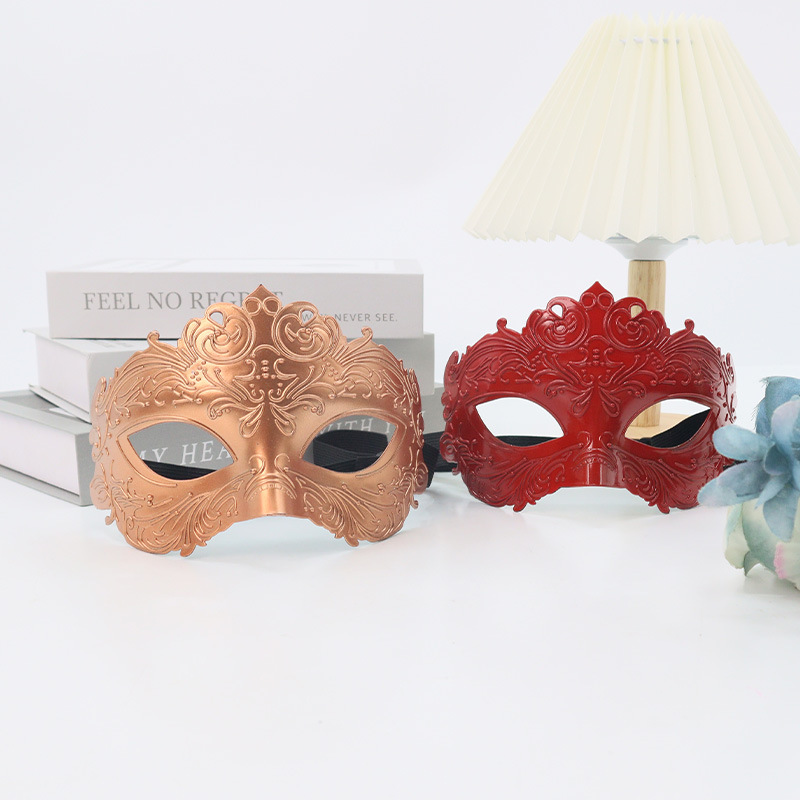 Amazon ventas calientes retro pintura aerosol ópera espectáculo medio rostro máscara de alto nivel props de baile máscara de plástico