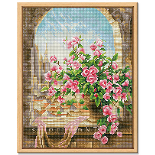 Deyi DIY diamond painting 43*54cm hand-made full diamond framed indoor living room flowers peony daisy roses