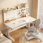 儿童学习桌实木升降桌课桌椅学生家用写字桌手动升降书桌桌子套装