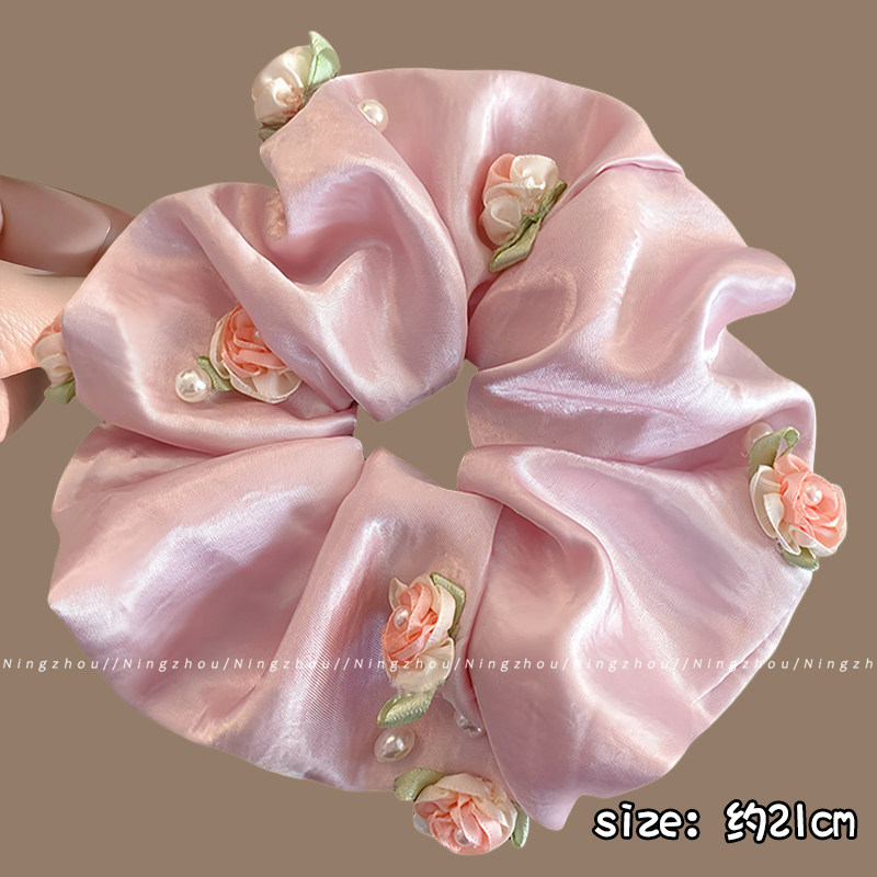 Nuevo scrunchie de encaje multicapa 2026 para mujer, lazo para el pelo de alta gama, accesorio suave para el cabello estilo coreano.